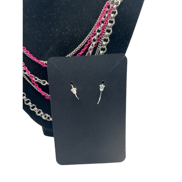 Infinite Color Multistrand Pink Necklace Earring Set - Picture 3 of 5